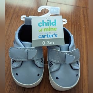 NWT Carters Infant Boys Gray Shark Shoes